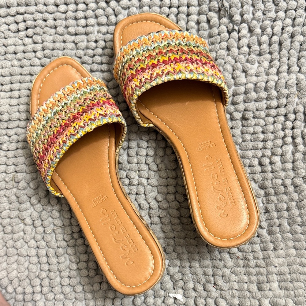 Mariella Colorful Woven Slide Sandals